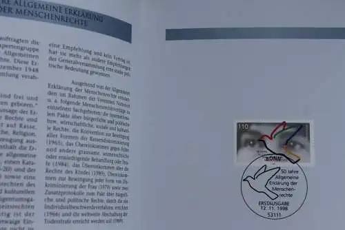 Deutschland 1998; Jahressammlung-ETB der Deutsche POST: Kosovohilfe,  MiNr. 2045, bitte lesen