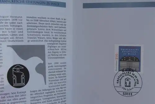 Deutschland 1998; Jahressammlung-ETB der Deutsche POST: Francksche Stiftungen;  MiNr. 2011, bitte lesen