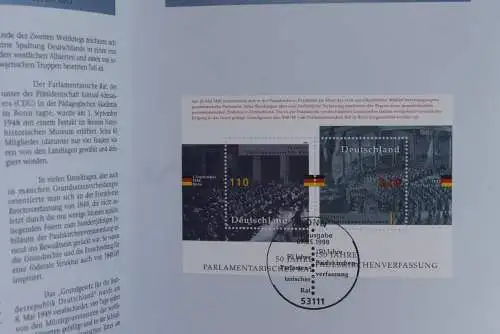 Deutschland 1998; Jahressammlung-ETB der Deutsche POST: 50 Jahre Parlamentarischer Rat, MiNr. Block 43, bitte lesen