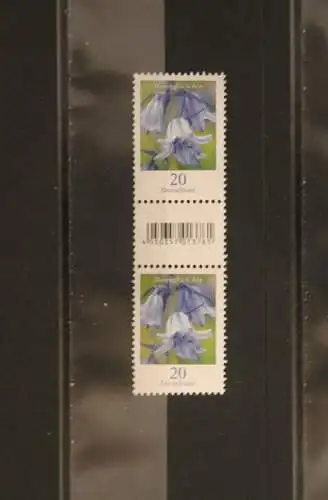 Deutschland; Freimarke Blumen: Hasenglöckchen 20 C.; senkrechtes Paar mit EAN, MNH