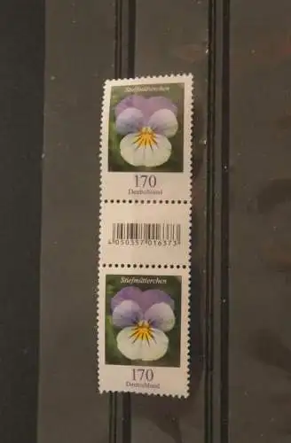 Deutschland; Freimarke Blumen: Stiefmütterchen 170 C.; senkrechtes Paar mit EAN, MNH