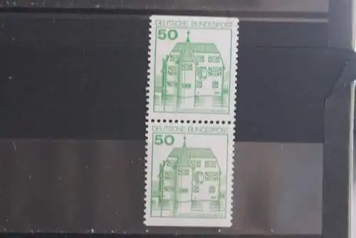 Deutschland; Freimarken: Burgen und Schlösser waagerechtes Paar 50 Pf MiNr. 1028 C/D, MNH