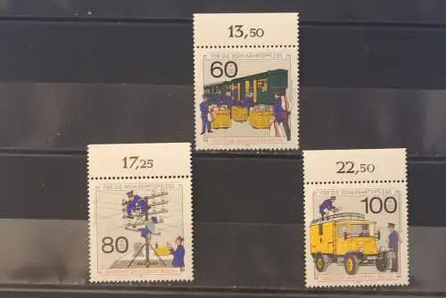 Berlin, Für die Wohlfahrtspflege 1990: Geschichte der Post, MiNr. 876-78, MNH