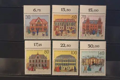 Deutschland, 1991: Für die Wohlfahrtspflege: Posthäuser, Post, MiNr.  1563-68, MNH