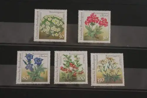 Deutschland 1991, Rennsteiggarten Oberhof, Blumen, MiNr. 1505-09, MNH