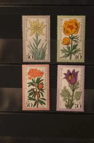 Deutschland 1975; Wohlfahrtspflege: Alpenblumen, MiNr. 867-70, MNH