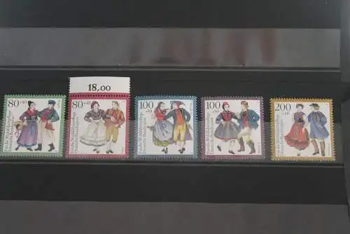 Deutschland 1993, Für die Wohlfahrtspflege: Trachten (I), MiNr. 1696-1700, MNH