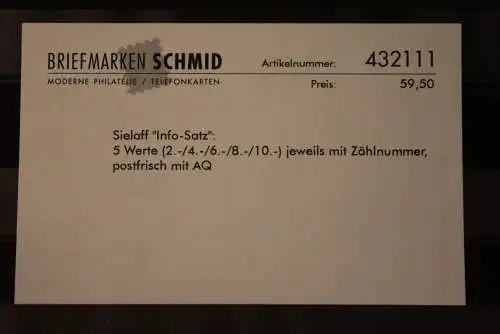 Deutschland  1999, ATM 3; Sielaff "Info-Satz", mit Zählnummer und Quittung,  MNH