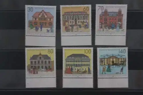 Deutschland  1991, Für die Wohlfahrtspflege; Historische Posthäuser, Postämter,  MiNr. 1563-68, MNH