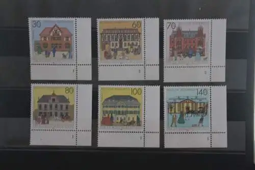 Deutschland  1991, Für die Wohlfahrtspflege; Historische Posthäuser, Postämter,  MiNr. 1563-68, MNH