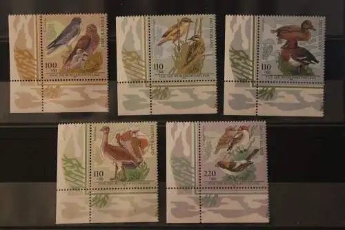 Deutschland 1998, Für die Wohlfahrtspflege: Vögel; MiNr. 2015-19, MNH