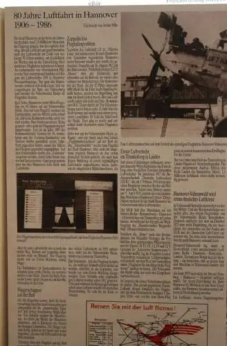 Deutschland 1986; 2. BDPh-Belegmappe; 40. Bundestag; 80 Jahre Luftfahrt in  Hannover