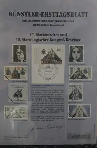Papst Johannes Paul II. Besuch in Deutschland; 1987;  Künstler-Ersttagsblatt, nummeriert, limitiert