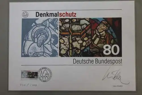 Denkmalschutz 1986; Künstleredition mit Handsignatur; Limitierte Auflage; 1986; lesen