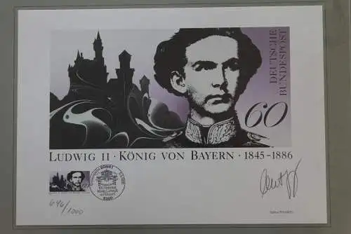 Ludwig II. König von Bayern 1986; Künstleredition mit Handsignatur; Limitierte Auflage; 1986; lesen