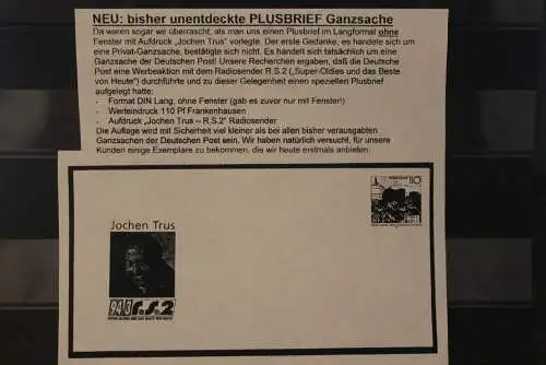 Deutschland Ganzsache  WU 2 II Jochen Trus - Abonnentenauflage; 1998