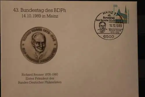 Deutschland 1989; 43. Bundestag des BDPh, Sonderstempel Mainz