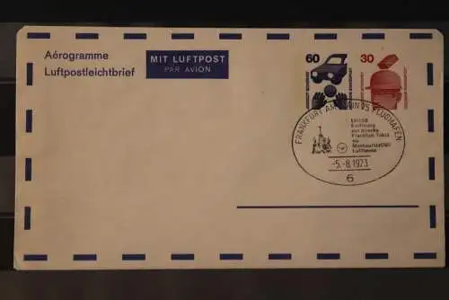 Deutschland 1973; Aerogramm: Stempel Frankfurt-Flughafen LH 658 Eröffnung Strecke Frankfurt-Moskau-Tokyo