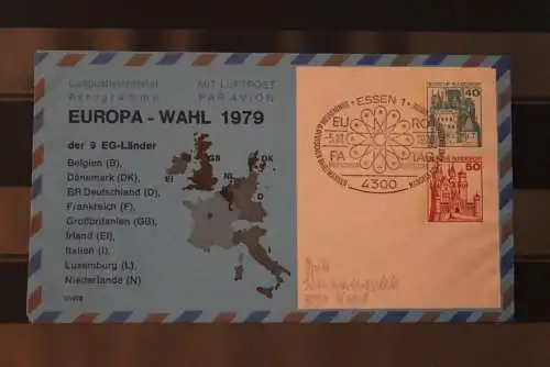 Deutschland 1979; Aerogramm: Europawahl 1979, PF 22; Sonderstempel Europatag Essen