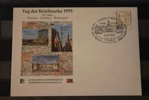 Deutschland 1995, Tag der Briefmarke 1995; Wertstempel Frauen 100 Pf.; Sonderstempel Sindelfingen