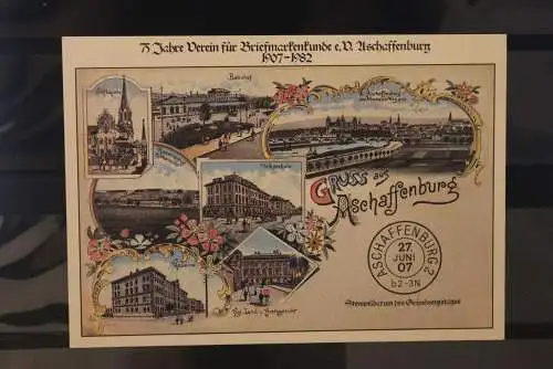 Deutschland, Ganzsache, Sonderstempel Aschaffenburg, Briefmarken-Ausstellung, Wertstempel BuS 60 Pf.