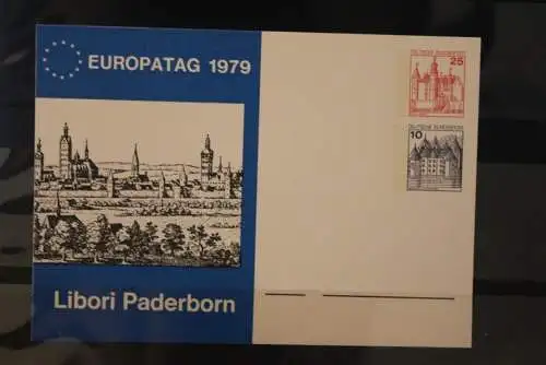 Deutschland, Ganzsache Europatag 1979, Paderborn, Wertstempel BuS 25 und 10 Pf.