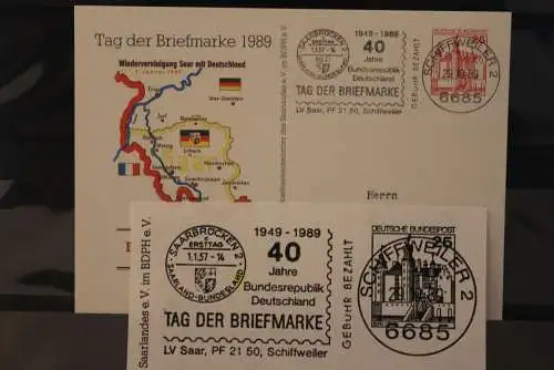 Deutschland 1989, Ganzsache Tag der Briefmarke; 40 Jahre BRD