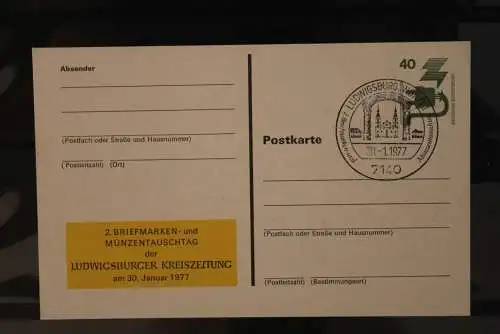 Deutschland 1977, Ganzsache Briefmarkentauschtag Ludwigsburg, gebraucht
