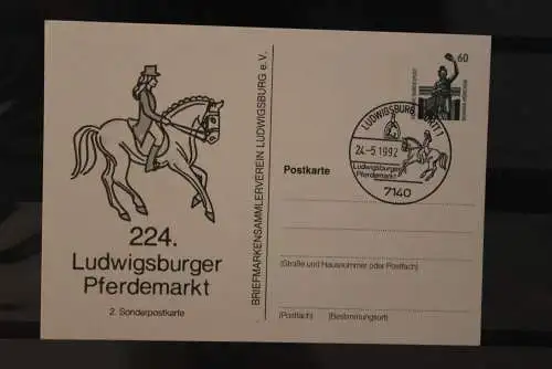 Deutschland 1992;  224. Ludwigsburger Pferdemarkt, Wertstempel Sehenswürdigkeiten, SST