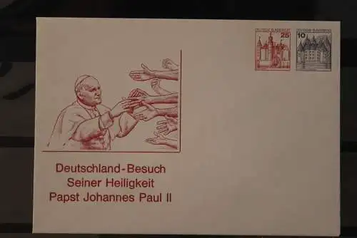 Deutschland 1980; Ganzsache Papst Johannes Paul II. Besuch in Deutschland; selten, geringe Auflage