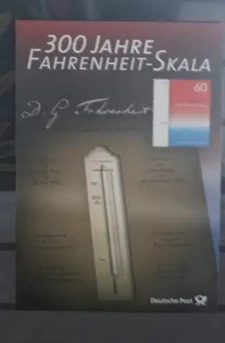 Deutschland 2014, Erinnerungsblatt, Gedenkblatt: Fahrenheit-Skala