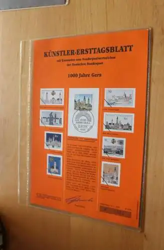 Deutschland, Künstler-Ersttagsblatt 1995: 1000 Jahre Gera;  MiNr. 1772