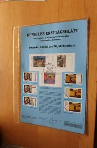 Deutschland, Künstler-Ersttagsblatt 1995: Deutsche Malerei (IV);  MiNr. 1774-76