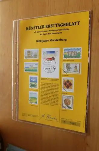 Deutschland, Künstler-Ersttagsblatt 1995: 1000 Jahre Mecklenburg;  MiNr. 1782