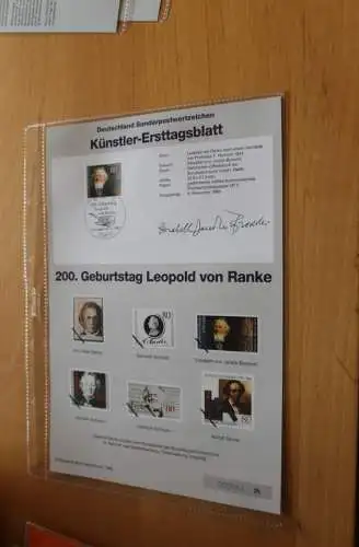 Deutschland, Künstler-Ersttagsblatt 1995: Leopold von Ranke;  MiNr. 1826