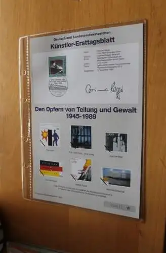 Deutschland, Künstler-Ersttagsblatt 1995: Den Opfern von Teilung und Gewalt,  MiNr. 1830