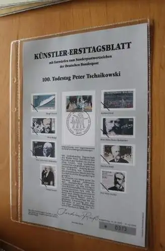 Deutschland, Künstler-Ersttagsblatt 1993: Peter Tschaikowski,  MiNr. 1702