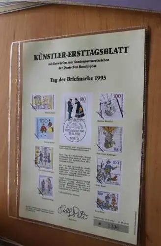 Deutschland, Künstler-Ersttagsblatt 1993: Tag der Briefmarke,  MiNr. 1692