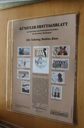 Deutschland, Künstler-Ersttagsblatt 1993: Mathias Klotz,  MiNr. 1688