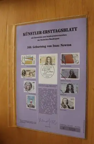 Deutschland, Künstler-Ersttagsblatt 1993: Isaac Newton MiNr. 1646