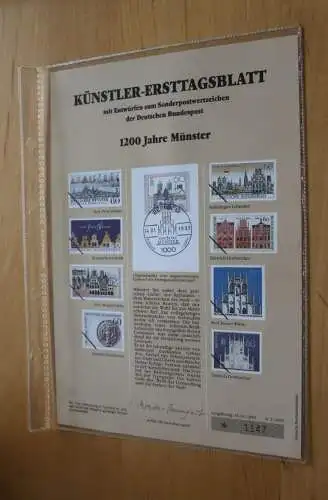 Deutschland, Künstler-Ersttagsblatt 1993: 1200 Jahre Münster, MiNr. 1645