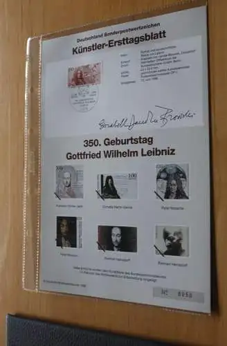 Deutschland, Künstler-Ersttagsblatt 1996: Gottfried W. Leibniz; MiNr 1865
