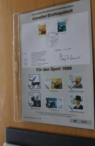 Deutschland, Künstler-Ersttagsblatt 1996: Für den Sport: Olympische Spiele; MiNr 1861-64