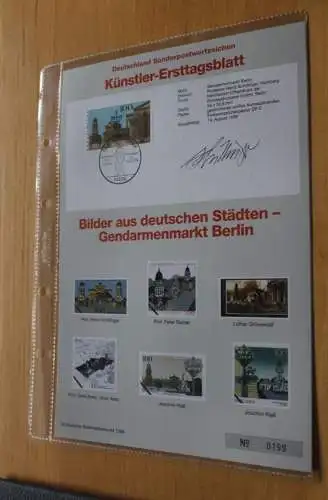 Deutschland, Künstler-Ersttagsblatt 1996: Gendarmenmarkt Berlin; MiNr 1877