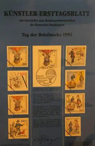 Deutschland, Künstler-Ersttagsblatt 1992: Tag der Briefmarke; MiNr 1638