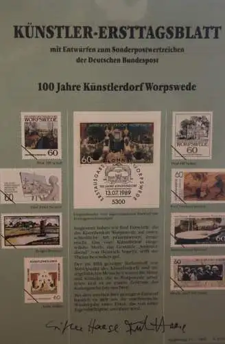 Deutschland, Künstler-Ersttagsblatt 1989: Worpswede; MiNr 1430