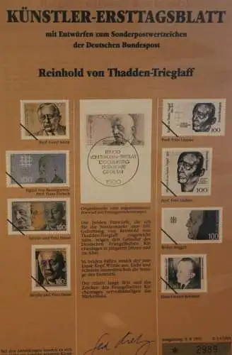 Deutschland, Künstler-Ersttagsblatt 1991: Reinhold von Thadden-Trieglaff,  MiNr 1556