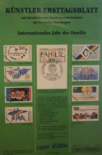 Deutschland, Künstler-Ersttagsblatt 1994: Intern. Jahr der Familie,  MiNr 1711