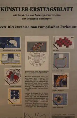 Deutschland, Künstler-Ersttagsblatt 1994: Direktwahl Europäisches Parlament  MiNr 1724