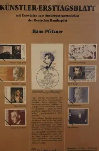 Deutschland, Künstler-Ersttagsblatt 1994: Hans Pfitzner,  MiNr 1736